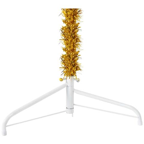 Albero Natale Artificiale Sottile A Metà Con Supporto Oro 120cm - Foto 2