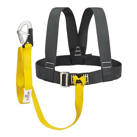 Imbracatura Di Sicurezzacon Regolazione Ventrale Da Cm 80 A 120, Larghezza Cinghie Mm 45.anello In Tessile Con Tenuta Di 2.040 Kg Con Finiture Retroriflettenti. Cavo Piatto Giallo 1,5 M. Gancio Di Sicurezza In Acciaio Inox. - Foto 1