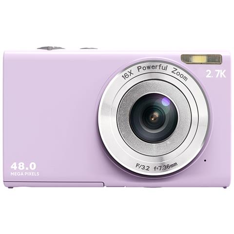 Fotocamera Digitale 48mp 2.7k Fhd 16x Zoom Digitale, Webcam, Autofocus Lightpurple - Foto 1
