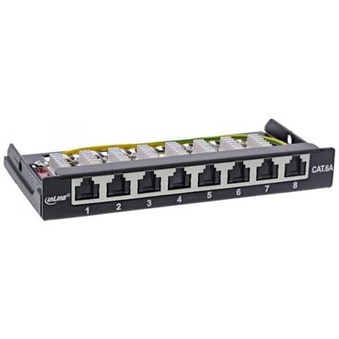 Inline Patch Panel Cat.6a 0.5u A 8 Vie, Nero, Protezione Antipolvere - Foto 3