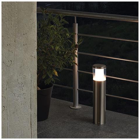 Piantana Contemporanea Da Esterno Basalgo 1 Led Acciaio Inox Grigio - Foto 1