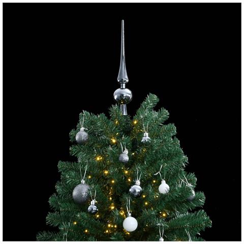 Albero Natale Incernierato Con 300 Led E Palline 240 Cm - Foto 2