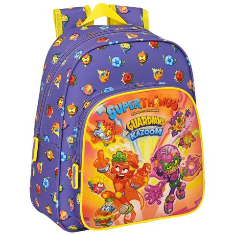 Zaino Scuola Superthings Guardians Of Kazoom Viola Giallo (27 X 33 X 10 Cm) - Foto 1