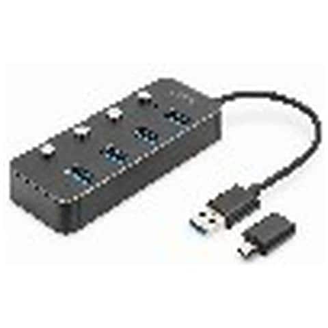 Hub Usb 3.0, 4 Porte, Attivabile, Alloggiamento In Alluminio (usb3.0 Hub 4-port Switch Alu - Switch Aluminium Ca - Foto 1