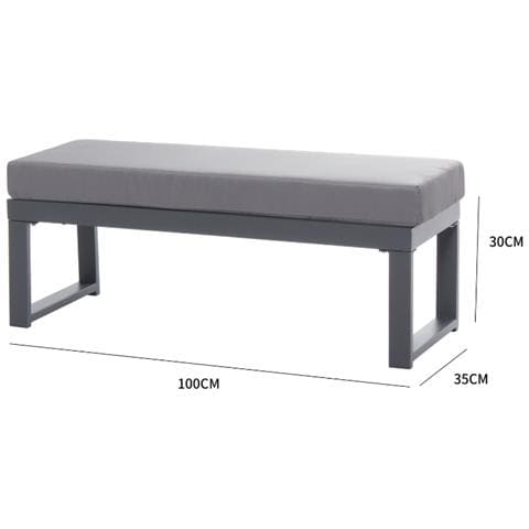 Set Di Mobili Da Giardino Grigio Scuro A 6 Posti Marbella Divano + Panca - Foto 8