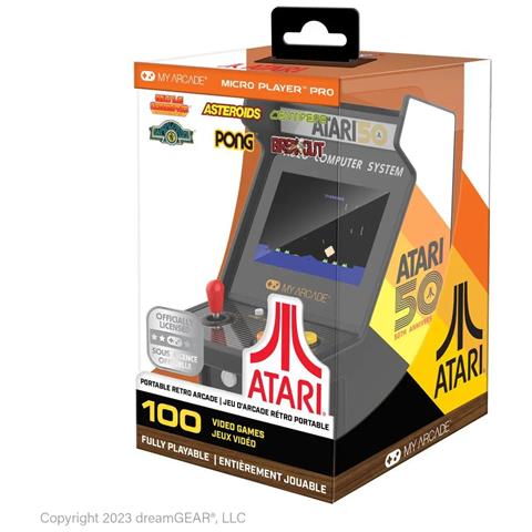 Atari Micro Player Pro: 100 Games, 6.75"" Mini Arcade Machine, Fully playable Video Game Collectible - Foto 1