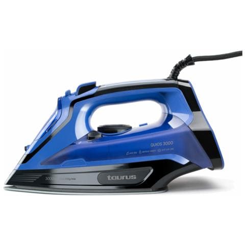 Quios 3000 Ferro da stiro a secco e a vapore Piastra in Ceramica 3000 W Nero, Blu - Foto 1