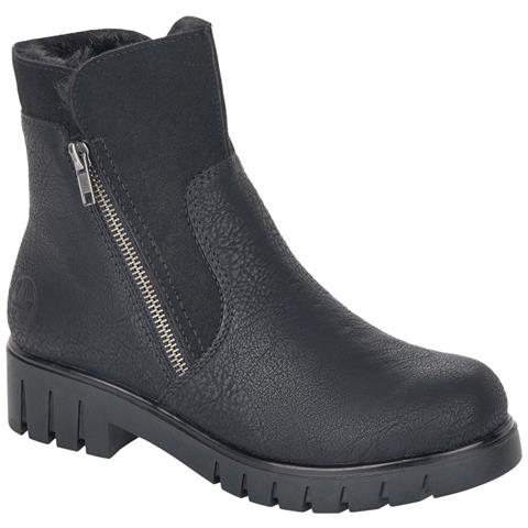 Black Casual Closed Ladies Mid Height Boots Stivaletti Pelle Sintetica Scarpe Donna Nero Eu 37, X2681-00 - Foto 1