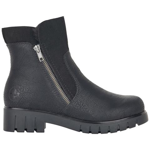 Black Casual Closed Ladies Mid Height Boots Stivaletti Pelle Sintetica Scarpe Donna Nero Eu 37, X2681-00 - Foto 2