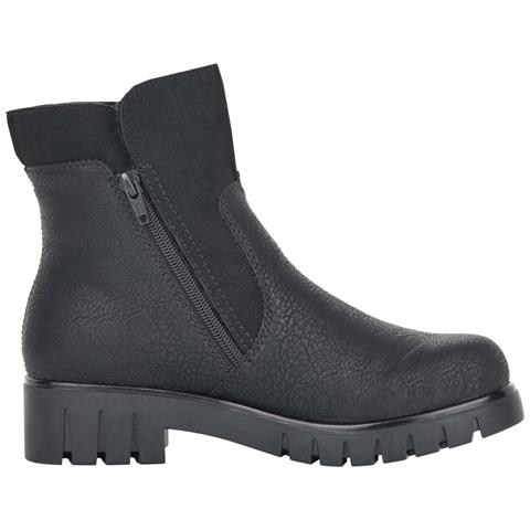 Black Casual Closed Ladies Mid Height Boots Stivaletti Pelle Sintetica Scarpe Donna Nero Eu 37, X2681-00 - Foto 3