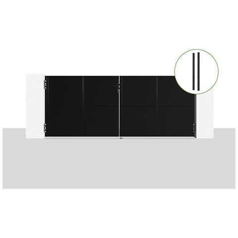 Cancello Battente In Acciaio 3,5m Nali H.140cm Nero Opaco + 2 Montanti In Acciai - Foto 1