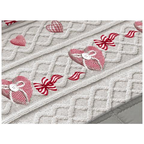 Completo Lenzuola Letto 100% Cotone Made Italy Disegno Cuori Cn Matrimoniale Cuori - Foto 2