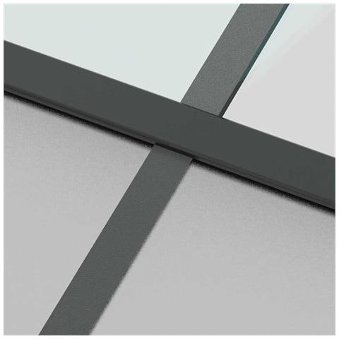 Porta Scorrevole Set Ferramenta Nera 90x205 cm Vetro Temperato - Foto 8