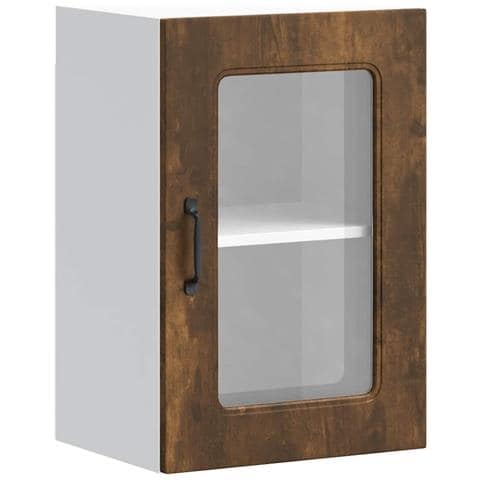 Pensile Da Cucina Con Porta In Vetro Kalmar Rovere Fumo - Foto 2