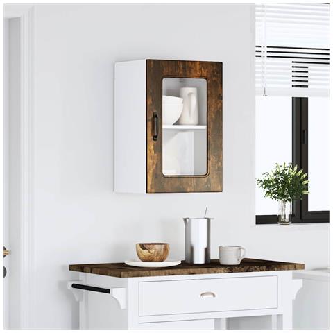 Pensile Da Cucina Con Porta In Vetro Kalmar Rovere Fumo - Foto 3