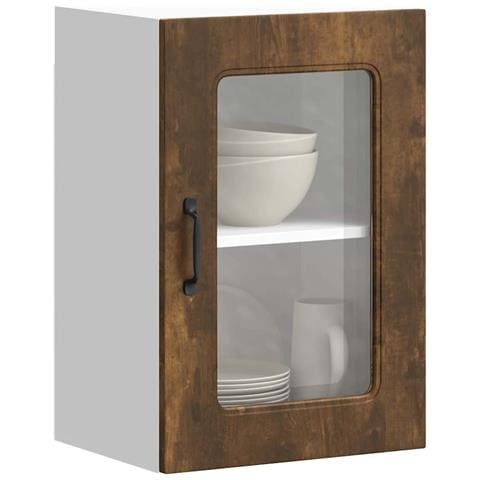 Pensile Da Cucina Con Porta In Vetro Kalmar Rovere Fumo - Foto 1