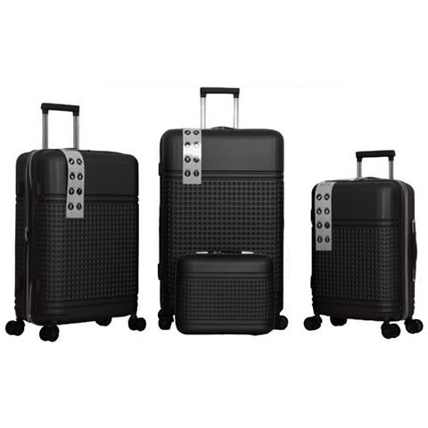 Set 4 Valigie Rigide In Abs Da Viaggio Nero Con Ruote Easy Roll E Beauty Case - Foto 1