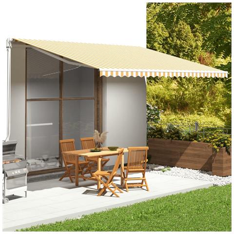 Lusso Casadino -  Tessuto Di Ricambio Per Tenda Da Sole Giallo E Bianco 5x3,5 M - Foto 6