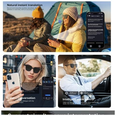 Occhiali Bluetooth Intelligenti - Esperienza Audio E Visiva Gold - Foto 5
