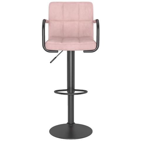 Sgabello Da Bar Rosa In Velluto - Foto 2