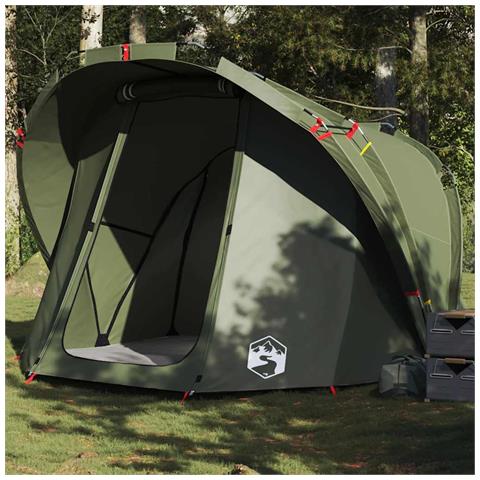 Tenda da Pesca per 4 Persone Verde Oliva Impermeabile - Foto 1
