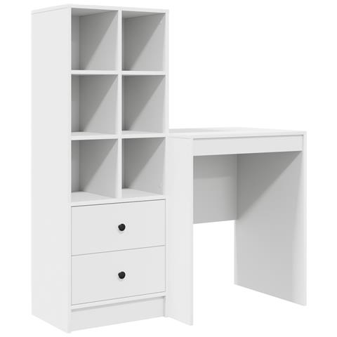 Scrivania con Storage Bianca in Legno Ingegnerizzato - Foto 1