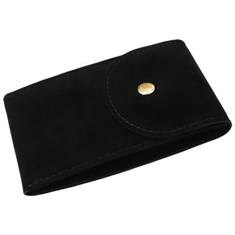 Custodia Portatile In Peluche Per Orologi - Morbida Borsa Per Orologi Meccanici Con Chiusura A Scatto Black - Foto 2