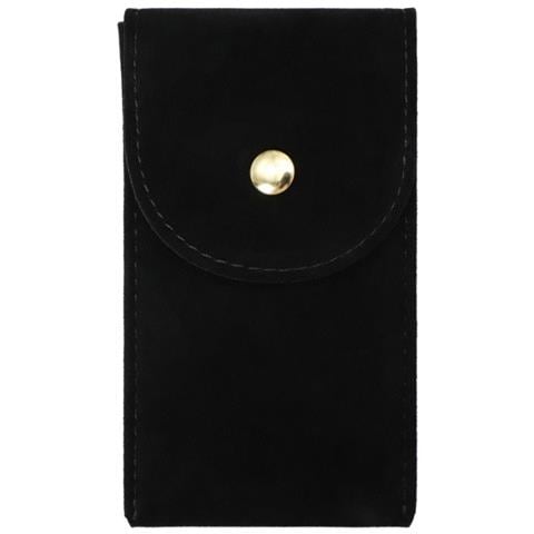 Custodia Portatile In Peluche Per Orologi - Morbida Borsa Per Orologi Meccanici Con Chiusura A Scatto Black - Foto 4