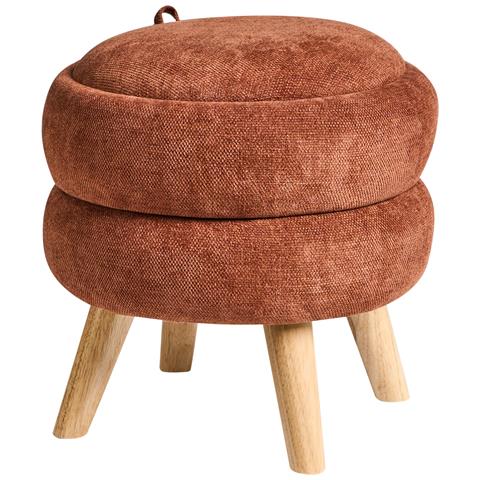 Pouf Contenitore Hawley Ciniglia Marrone Dorato - Foto 2