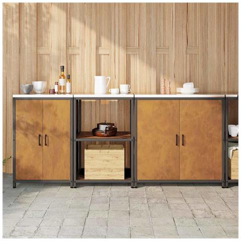 Set di Stoccaggio per Cucina 3 pcs Ruggine 210 x 50 x 92 cm - Foto 2