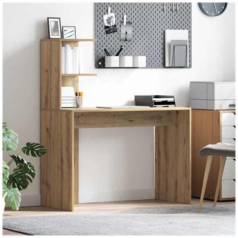 Scrivania con lo scaffale rovere artigianale 102 x 50 x 124 cm - Foto 2