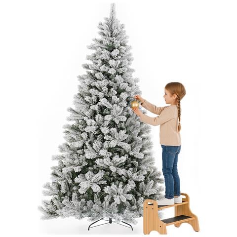 Albero Di Natale Innevato Bianco Winter Palace Foltissimo 210cm 1420 Rami Innesto - Foto 1