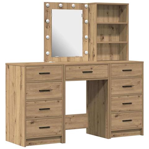 Tavolo da Trucco con cassetto 3 pcs Marrone 40 x 41 x 135 cm - Foto 1