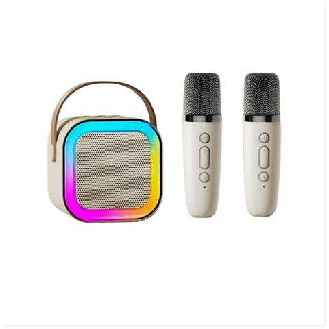 Altoparlante Karaoke Bluetooth Portatile (edizione Base) Con Due Microfoni E Altoparlante Beige - Foto 1
