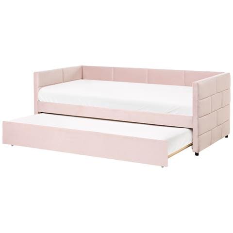 Letto Estraibile Velluto Chavonne 90 X 200 Cm Rosa - Foto 2