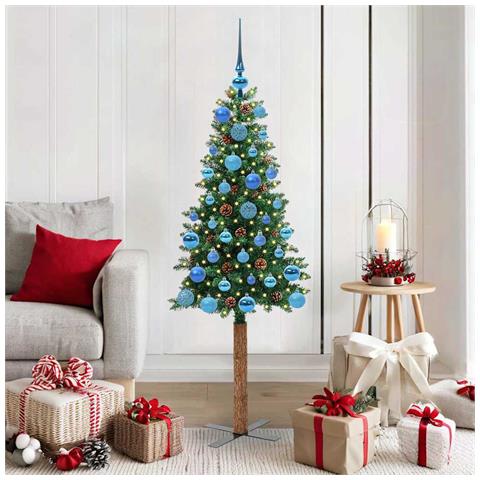 Albero di Natale snodato con 150 LED con supporto Verde 150 cm - Foto 2