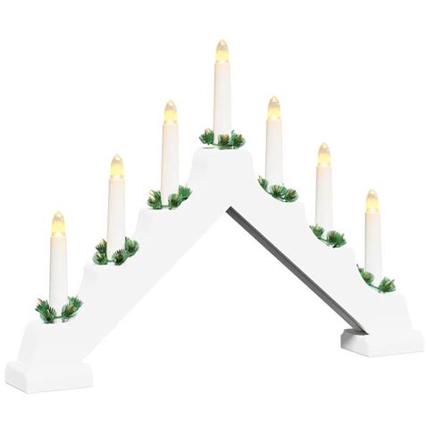 Ponte con Candele di Natale con 7 LED Bianco 39.5 x 5 x 29 cm - Foto 1