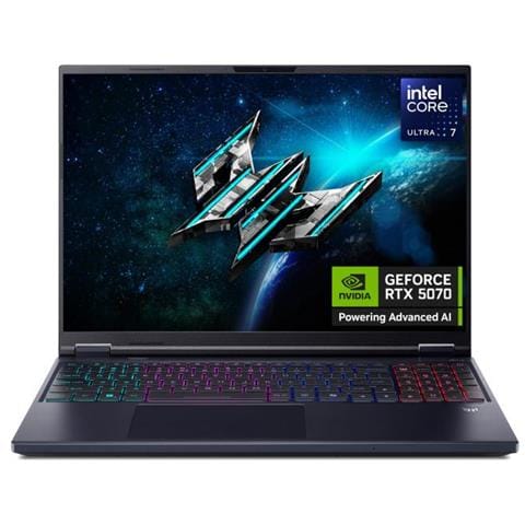 Notebook Predator NH.QX3EK. 002 Copilot+ PC Intel Core Ultra 7 255HX Monitor 16" WQXGA RAM 16GB SSD 1TB NVIDIA GeForce RTX 5070 Windows 11 Home - Foto 1