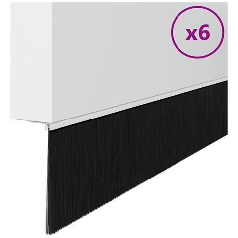 Spazzole per porte autoadesive 6 pcs Bianco 100 cm - Foto 1