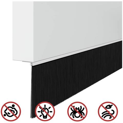 Spazzole per porte autoadesive 6 pcs Bianco 100 cm - Foto 9