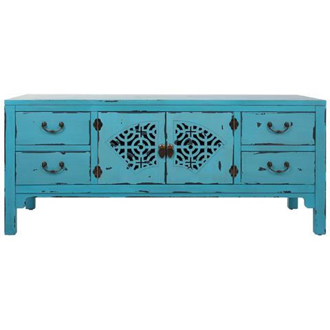 Mobile Basso In Legno Blu 120x40x50 - Foto 2