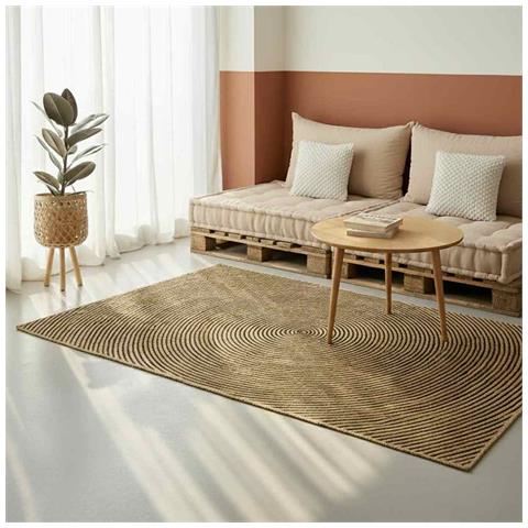 Tappeto Naturale e Nero 300 x 300 cm Juta - Foto 2
