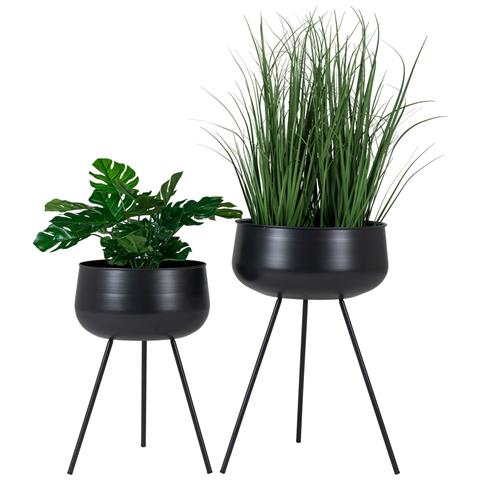 Set 2 Vasi Da Fiori Ardola In Acciaio Nero - Foto 2