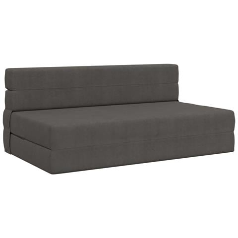 Divano Letto Pieghevole Grigio Scuro 152 x 86,5 x 60 cm Tessuto - Foto 1