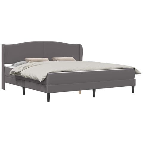 Struttura del letto con testiera Grigio 200 x 200 cm Similpelle - Foto 1