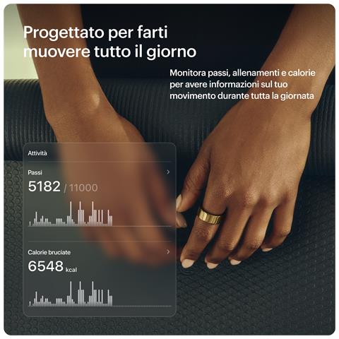Ring AIR - Monitor del sonno e dell'attività fisica, anello intelligente per uomo e donna, nessuna spesa per l'app per le funzioni standard, durata della batteria fino a 6 giorni (taglia 5) - Foto 2
