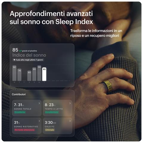 Ring AIR - Monitor del sonno e dell'attività fisica, anello intelligente per uomo e donna, nessuna spesa per l'app per le funzioni standard, durata della batteria fino a 6 giorni (taglia 5) - Foto 9
