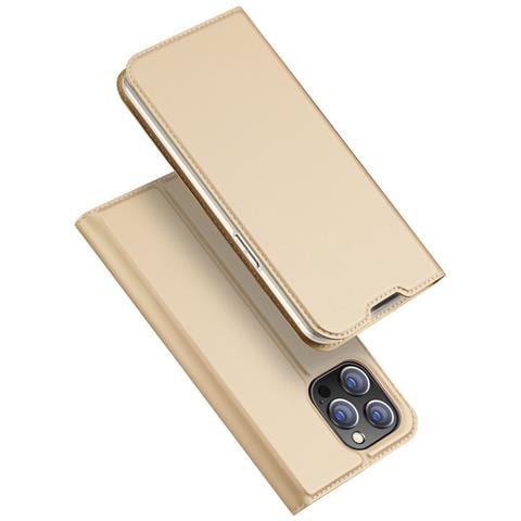 Skin Pro Custodia Con Coperchio Pieghevole Per Iphone 14 Pro Max Oro - Foto 1