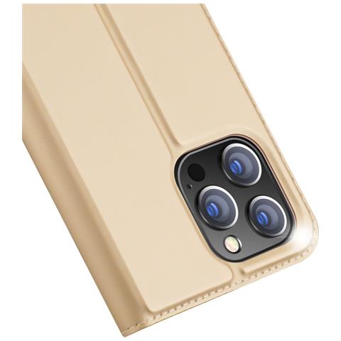 Skin Pro Custodia Con Coperchio Pieghevole Per Iphone 14 Pro Max Oro - Foto 3