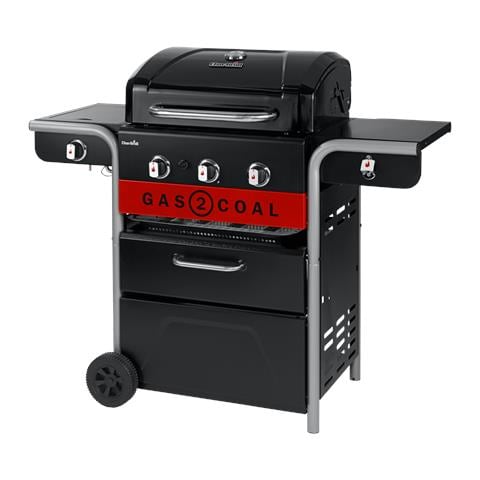 Char-Broil Gas2Coal 2.0 3B, 13600 W, Grill, Carbone + gas naturale, MADE2MATCH, Carrello, Griglia - Foto 7